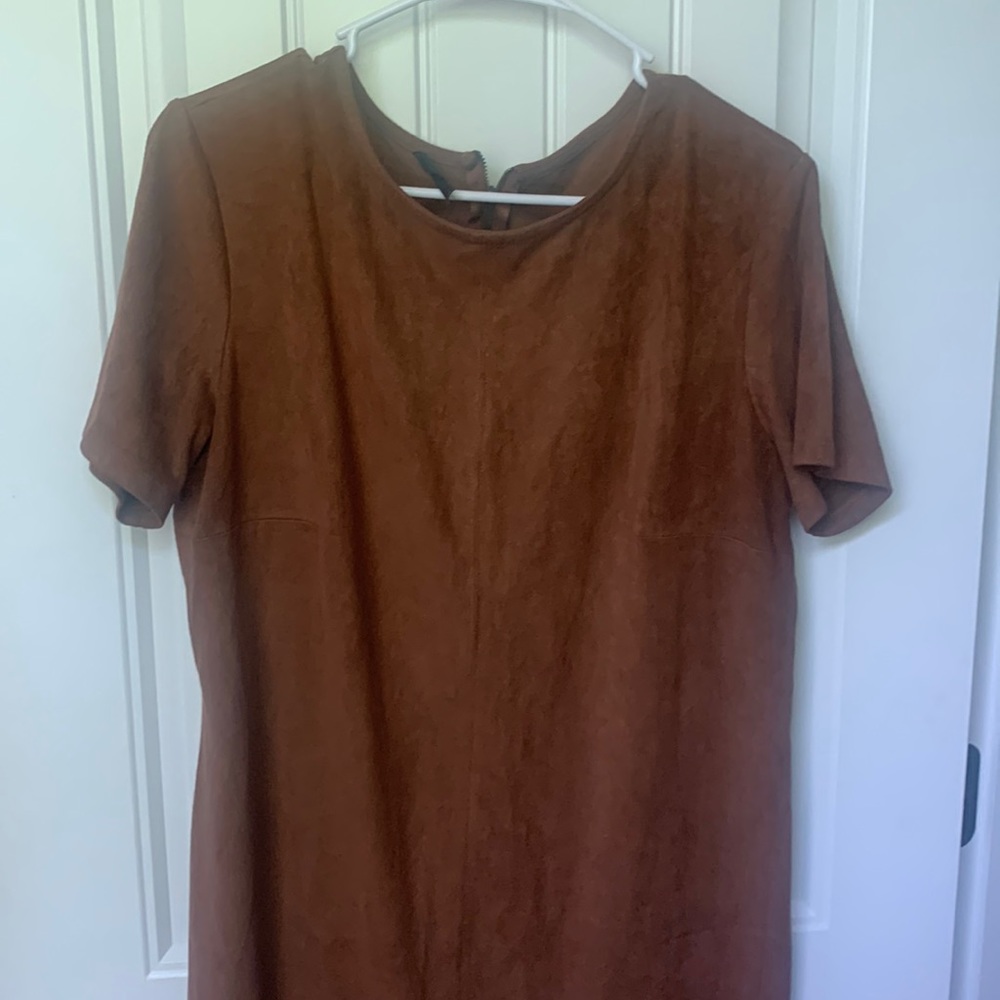 Brown Suede A-Line Dress